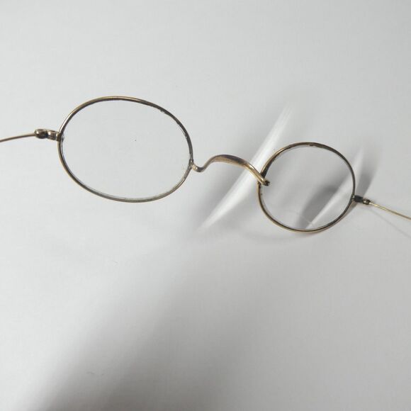 Wire Rimmed Glasses Stevens & Co Vintage Eyeglasses Goldtone Metal Frame - Picture 8 of 9